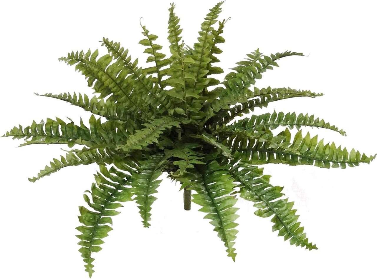 3-Pack – 48” Faux Boston Ferns with 48 Lifelike Fronds Each – Silk Hanging Greenery for Outdoor Planters & Indoor Decor – Maintenance-Free Artificial Fern Plants
